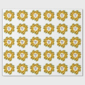 Gepersonaliseerde rustieke morden zonnebloem bruil cadeaupapier (Vlak)