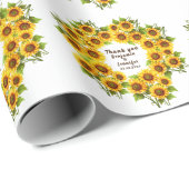 Gepersonaliseerde rustieke morden zonnebloem bruil cadeaupapier (Rol Hoek)