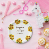 Gepersonaliseerde rustieke morden zonnebloem bruil papieren bordje (Feest)