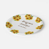 Gepersonaliseerde rustieke morden zonnebloem bruil papieren bordje (Gekanteld)