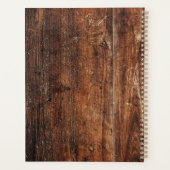 Gepersonaliseerde rustieke oude houten planner (Achterkant)