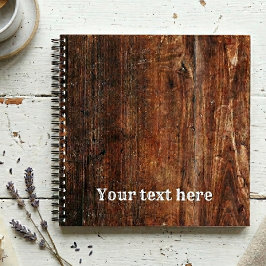 Gepersonaliseerde rustieke oude houten spiraal not notitieboek