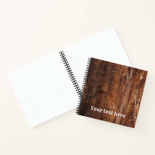 Gepersonaliseerde rustieke oude houten spiraal not notitieboek (Binnen)