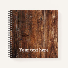 Gepersonaliseerde rustieke oude houten spiraal not notitieboek