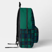 Gepersonaliseerde rustieke Plaid Blauw Groene Tart Bedrukte Rugzak (Links)