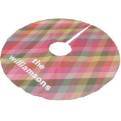 Gepersonaliseerde rustieke plaid familienaam Kerst Kerstboom Rok (Gekanteld)