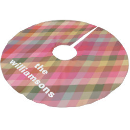 Gepersonaliseerde rustieke plaid familienaam Kerst Kerstboom Rok