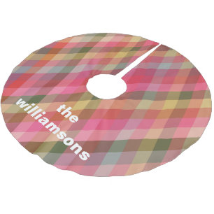 Gepersonaliseerde rustieke plaid familienaam Kerst Kerstboom Rok