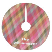 Gepersonaliseerde rustieke plaid familienaam Kerst Kerstboom Rok (Voorkant)
