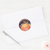 Gepersonaliseerde rustieke pompoen bloemen Herfst Ronde Sticker (Envelop)