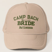 Gepersonaliseerde rustieke Retro Camp Bach Groen Trucker Pet (Voorkant)