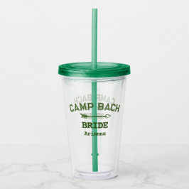 Gepersonaliseerde Rustieke Retro Camp Bach Wit Gro Acryl Drinkbeker