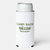 Gepersonaliseerde Rustieke Retro Camp Bach Wit Gro Seltzer Blikjeskoeler (Seltzer Voorkant)