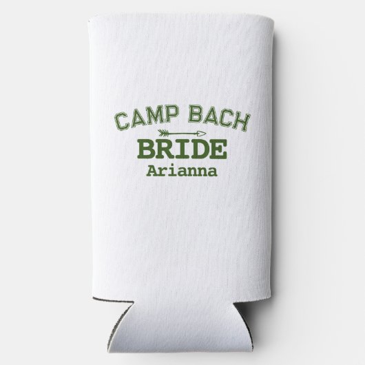 Gepersonaliseerde Rustieke Retro Camp Bach Wit Gro Seltzer Blikjeskoeler (Achterkant)