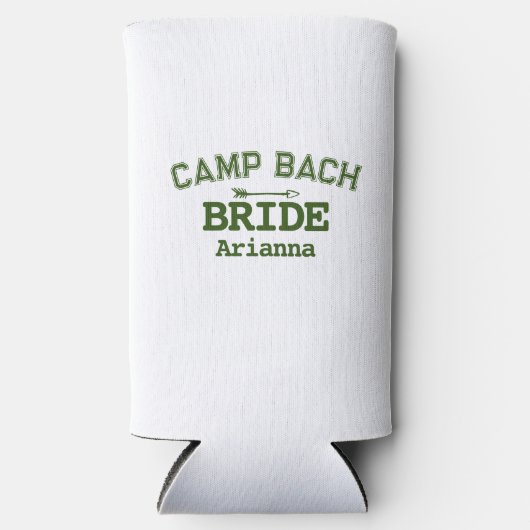 Gepersonaliseerde Rustieke Retro Camp Bach Wit Gro Seltzer Blikjeskoeler (Voorkant)