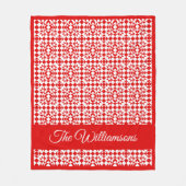 Gepersonaliseerde Rustieke Rode Kerst Geometrische Fleece Deken (Voorkant)