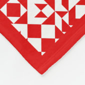 Gepersonaliseerde Rustieke Rode Kerst Geometrische Fleece Deken (Hoek)