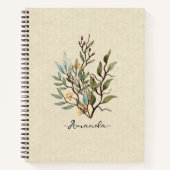 Gepersonaliseerde rustieke textuur achtergrond wil notitieboek (Voorkant)