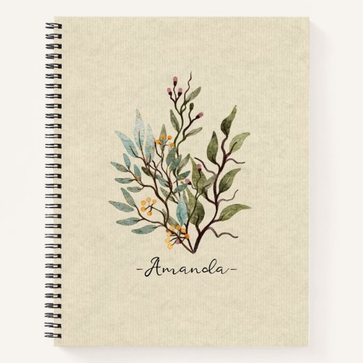 Gepersonaliseerde rustieke textuur achtergrond wil notitieboek (Voorkant)