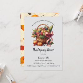 Gepersonaliseerde rustieke Thanksgiving dineruitno Kaart