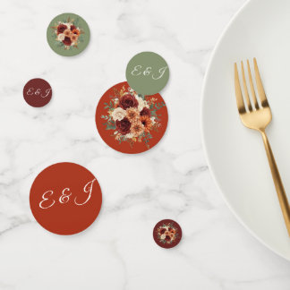 Gepersonaliseerde rustieke val Trouwtafel Confetti