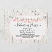 Gepersonaliseerde rustieke Valentijnsdag Uitnodigi Kaart (Voorkant / Achterkant)