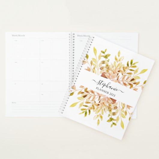 Gepersonaliseerde rustieke Waterverf Planner (Display)