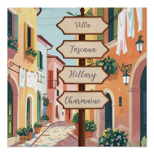 Gepersonaliseerde rustieke wegwijzer -  familie ho perfect poster (Voorkant)