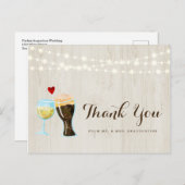 Gepersonaliseerde rustieke wijn & bier bruiloft Da Briefkaart (Voorkant / Achterkant)