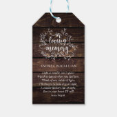 Gepersonaliseerde rustieke wijnstokken, donkerhout cadeaulabel (Voorkant)