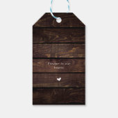 Gepersonaliseerde rustieke wijnstokken, donkerhout cadeaulabel (Achterkant)