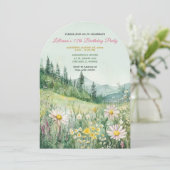 Gepersonaliseerde rustieke Wildflowers Verjaardag Kaart (Staand voorkant)