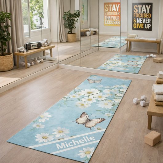Gepersonaliseerde rustige bloemen yogamat
