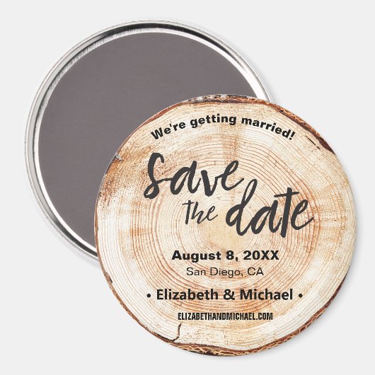 Gepersonaliseerde Rustige bruiloft snijd de datum Magneet (Voorkant / Achterkant)