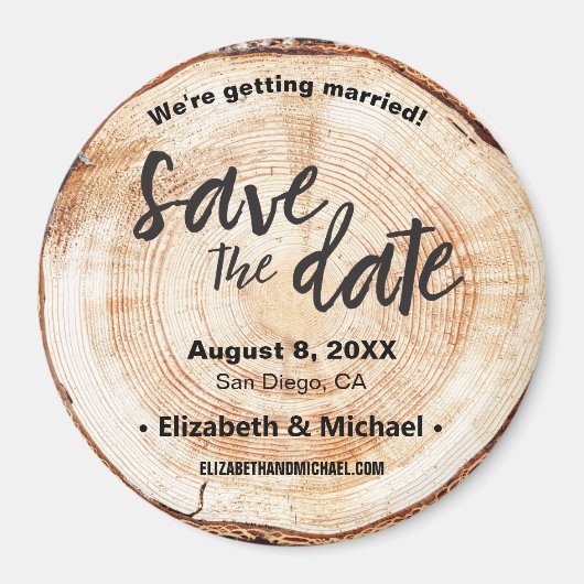 Gepersonaliseerde Rustige bruiloft snijd de datum Magneet (Voorkant)