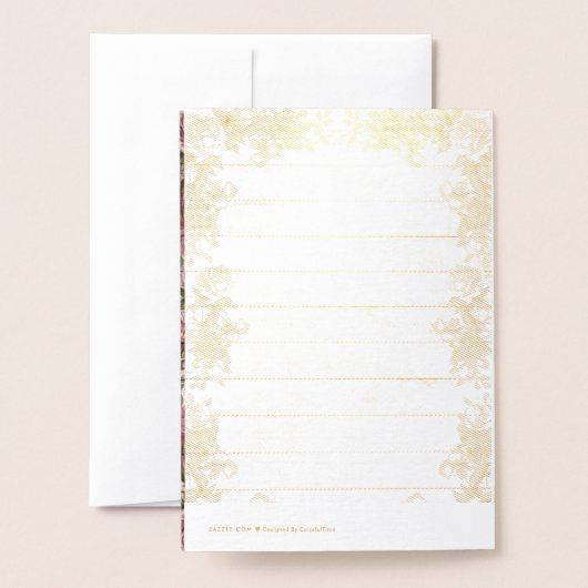 Gepersonaliseerde rustige paarse rozen folie kaarten (Met envelop)