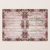 Gepersonaliseerde rustige paarse rozen folie kaarten (Binnen)