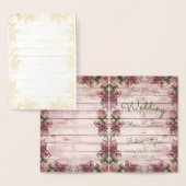 Gepersonaliseerde rustige paarse rozen folie kaarten (Display)