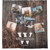 Gepersonaliseerde Rustige Wood Effect Monogram Douchegordijn (Voorkant)
