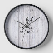 Gepersonaliseerde Rustige Wood Monogram Familienaa (Voorkant)