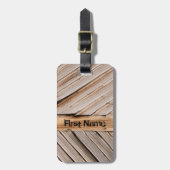 Gepersonaliseerde Rustige Woodendeur Bagagelabel (Voorkant verticaal)