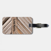 Gepersonaliseerde Rustige Woodendeur Bagagelabel (Achterkant horizontaal)