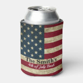 Gepersonaliseerde  Rustische Amerikaanse vlag Blikjeskoeler (Blikje Voorkant)