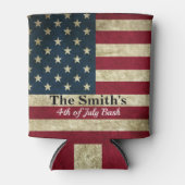 Gepersonaliseerde  Rustische Amerikaanse vlag Blikjeskoeler (Voorkant)