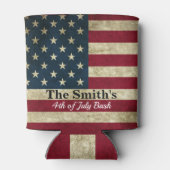 Gepersonaliseerde  Rustische Amerikaanse vlag Blikjeskoeler (Achterkant)