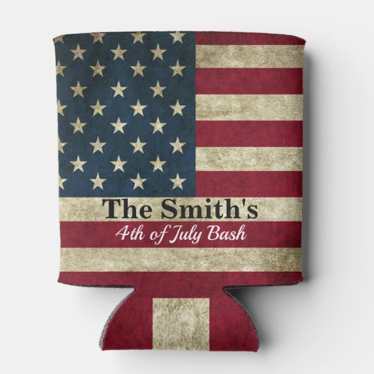 Gepersonaliseerde  Rustische Amerikaanse vlag Blikjeskoeler (Achterkant)