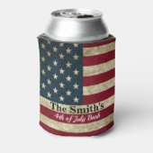 Gepersonaliseerde  Rustische Amerikaanse vlag Blikjeskoeler (Blikje Achterkant)