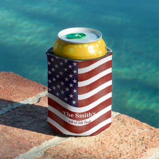 Gepersonaliseerde Rustische Amerikaanse vlag Blikjeskoeler (Insitu Zwembad)