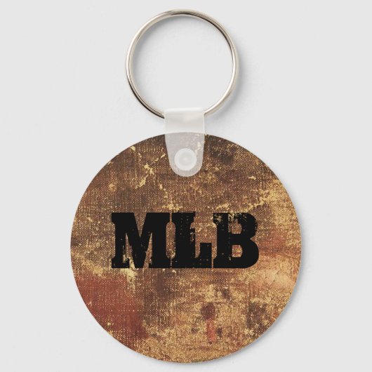 Gepersonaliseerde ruwe en Weathered Grunge Textuur Sleutelhanger (Voorkant)
