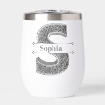 Gepersonaliseerde S Initiaal Silver Monogram Jouw 